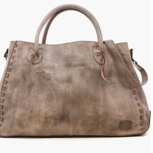 Bed Stu Rockaway Handbag tote in Taupe Driftwood Brown Leather